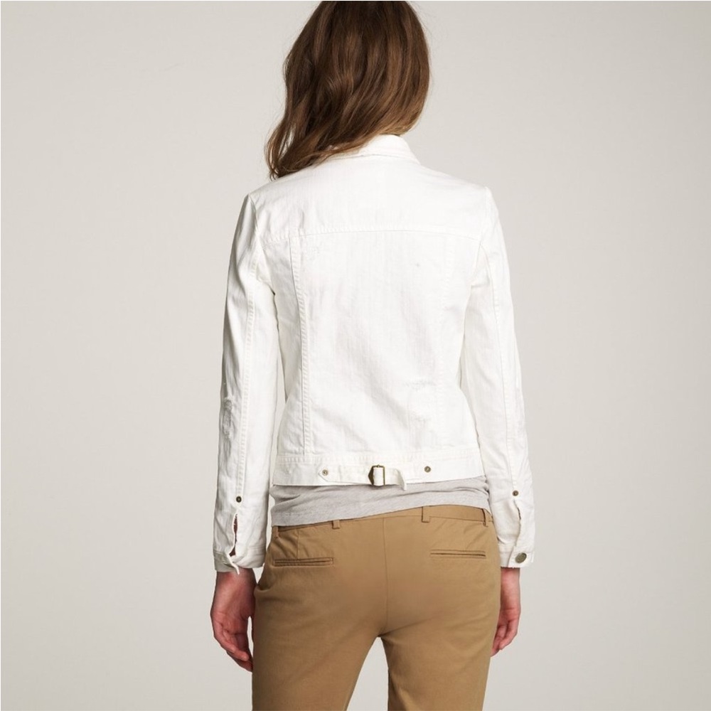 J.crew Distressed White Jean Jacket - Picture 2 of 5